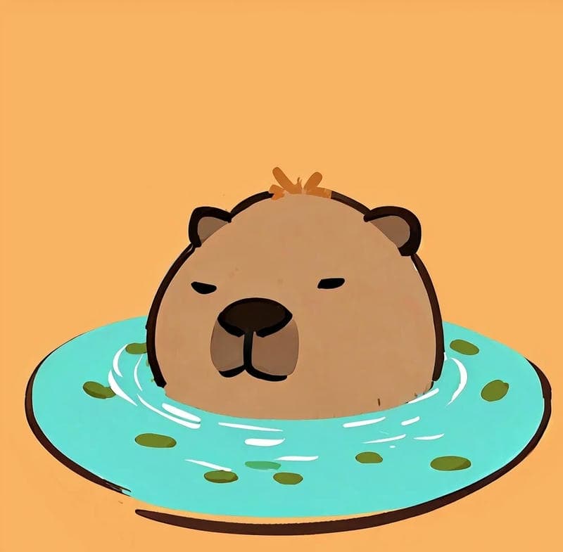 Ảnh capybara cartoon vui nhộn