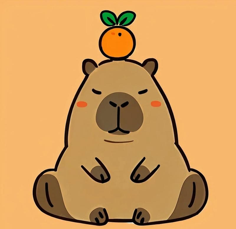 Capybara chibi đáng yêu