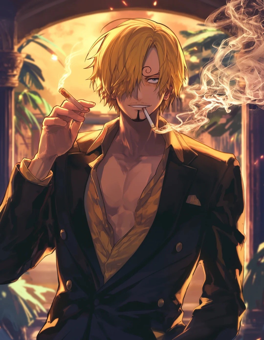 ảnh Sanji hút thuốc