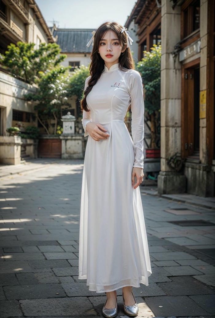 anh co gai mac ao dai xinh