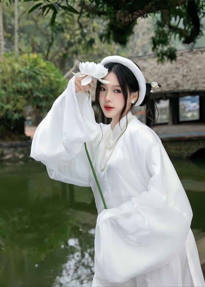 hinh anh gai xinh mac ao dai tet