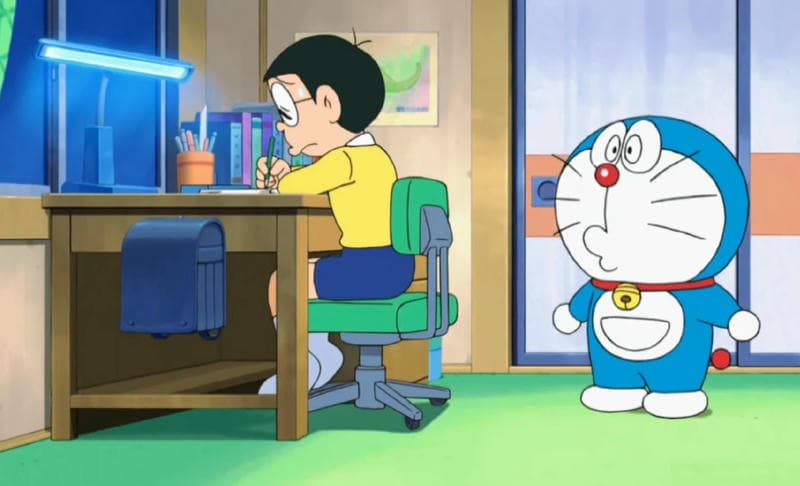 nobita bị mèo băt học