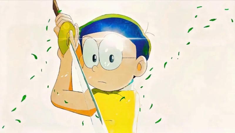 nobita cầm kiếm