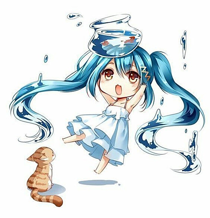 ảnh chibi cung bảo bình cute