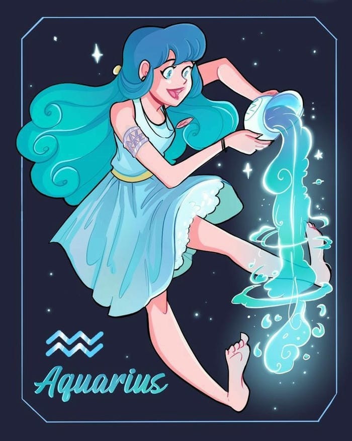 ảnh chibi cung bảo bình dễ thương