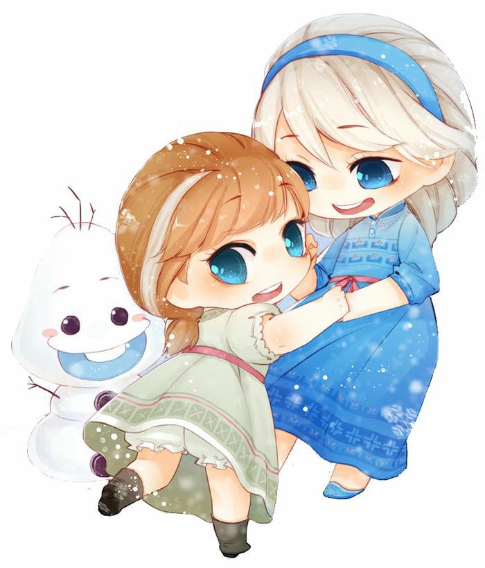 ảnh chibi elsa và anna cute cực