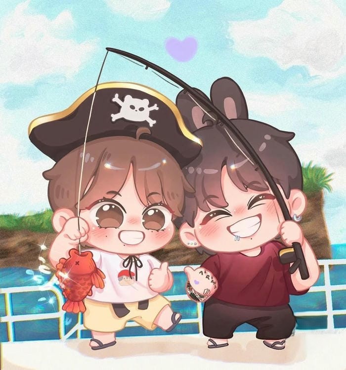 ảnh chibi jungkook và teahyung