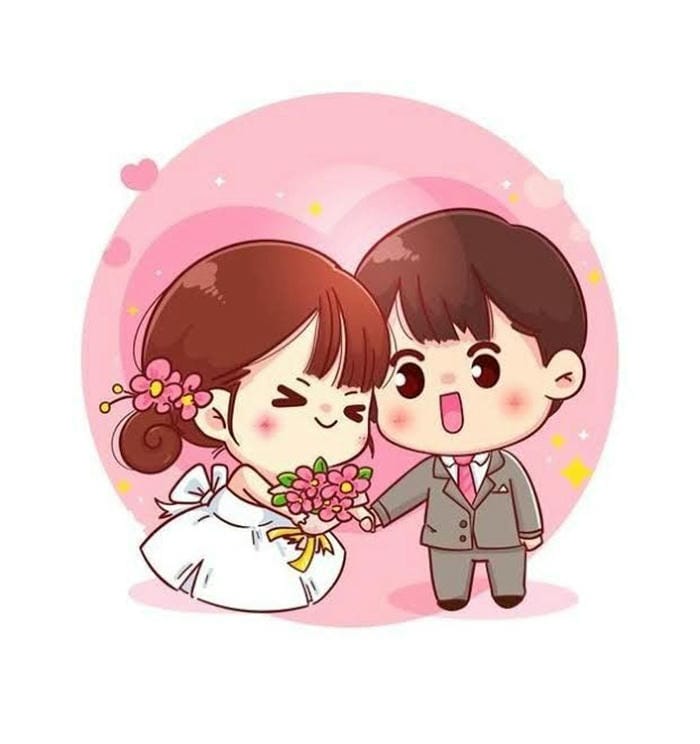 ảnh cô dâu chú rể chibi cực đáng yêu