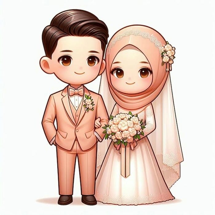 ảnh cô dâu chú rể chibi đẹp cực