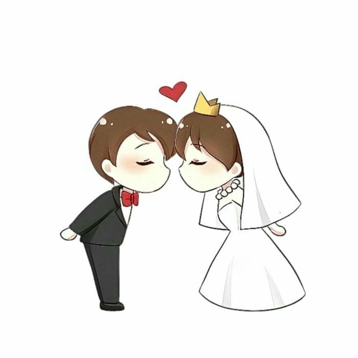 ảnh cô dâu chú rể chibi siêu cute