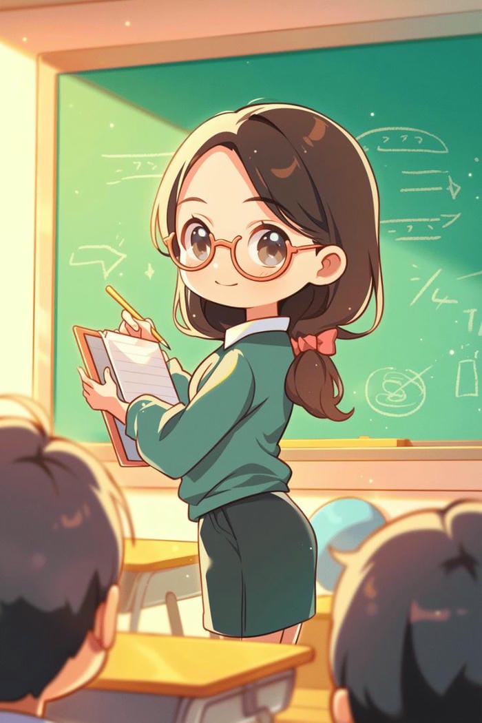 ảnh cô giáo cute chibi