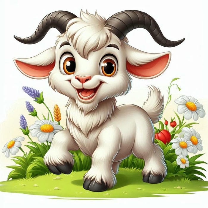 ảnh con dê chibi siêu cute