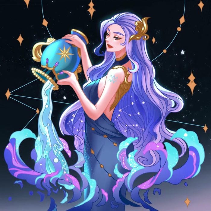 bảo bình chibi nữ đáng yêu