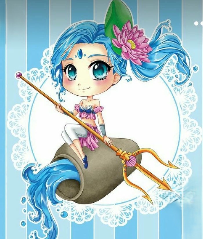 bảo bình chibi nữ dễ thương