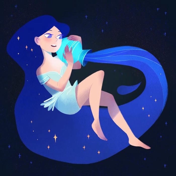 bảo bình chibi nữ xinh đẹp