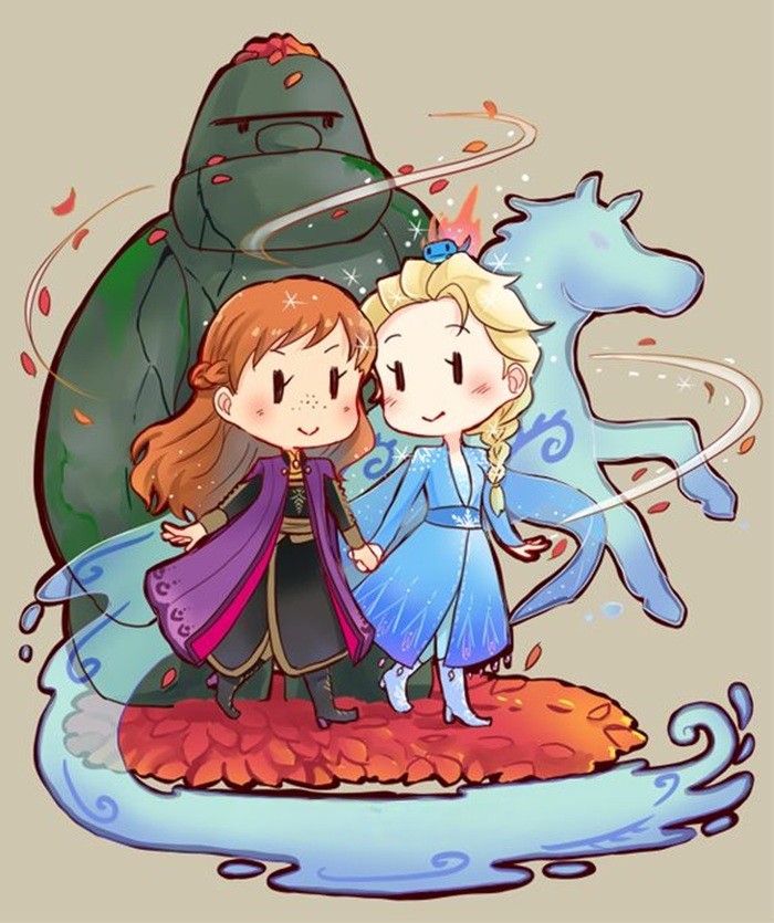 chibi elsa và anna