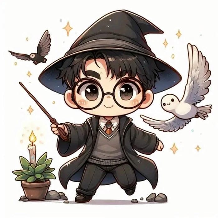 chibi harry potter cute cực