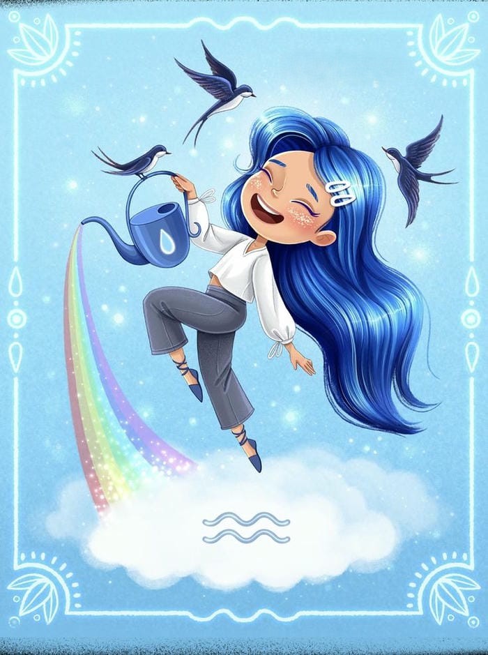 cung bảo bình chibi dễ thương