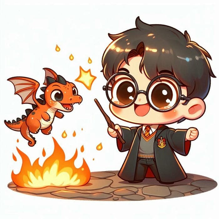 hình ảnh Harry Potter chibi ctue cực
