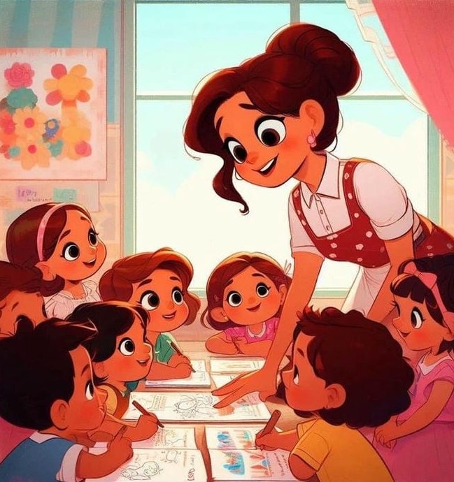 hình ảnh cô giáo và học sinh chibi dễ thương nhất