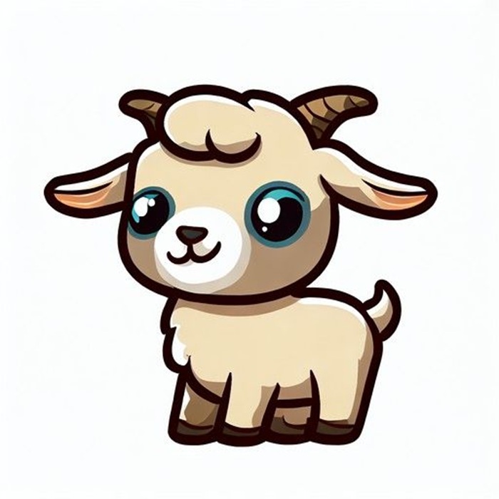 hình ảnh con dê chibi cute nhất