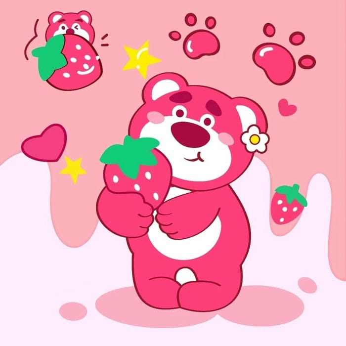 hình ảnh gấu dâu chibi cute nhất