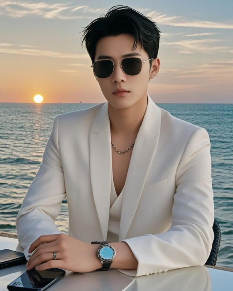 hình ảnh trai đẹp mặc vest đeo kính