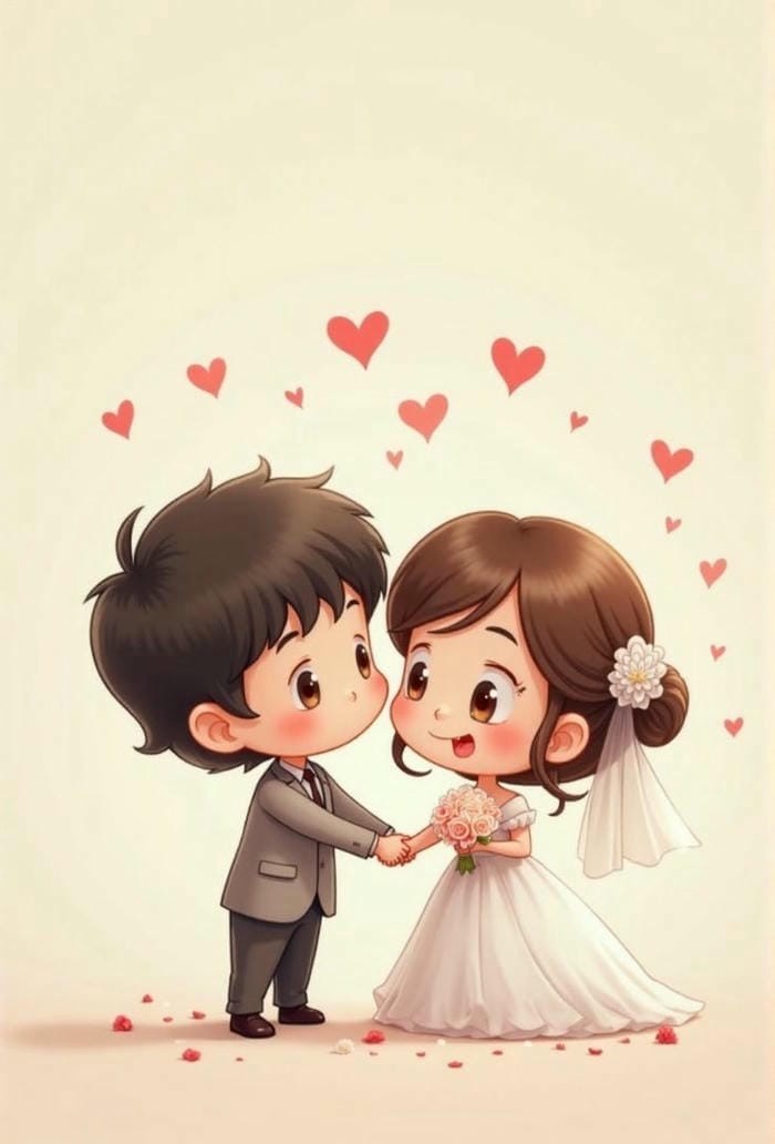 hình chibi cô dâu chú rể cute nhất