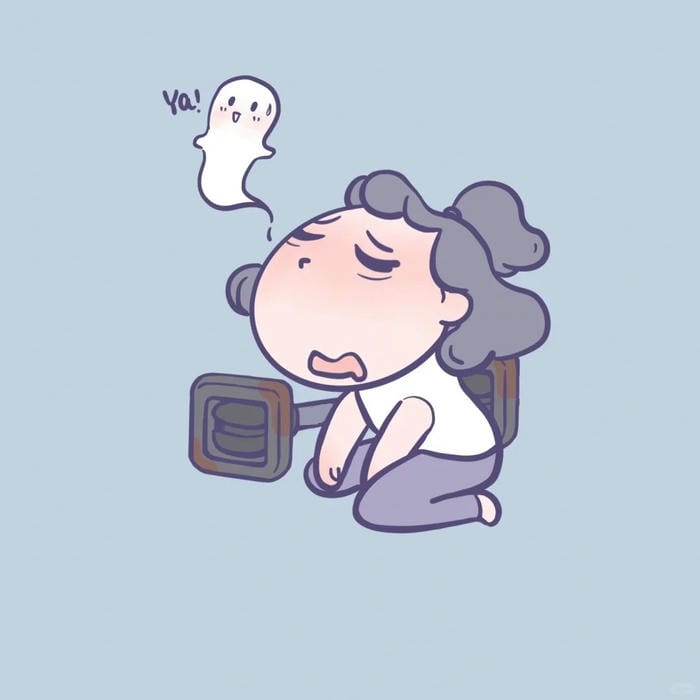 hình chibi mệt mỏi đep