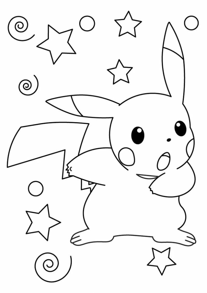 hình vẽ tô màu pikachu