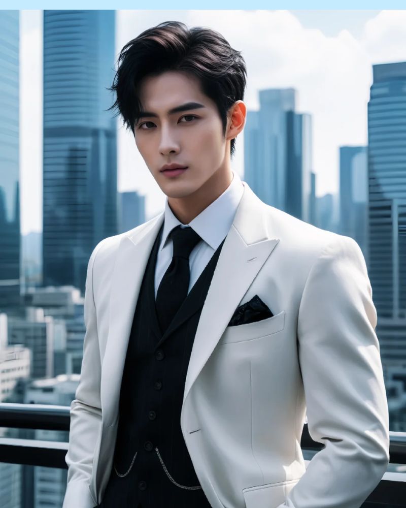 trai đẹp trung quốc mặc vest trắng