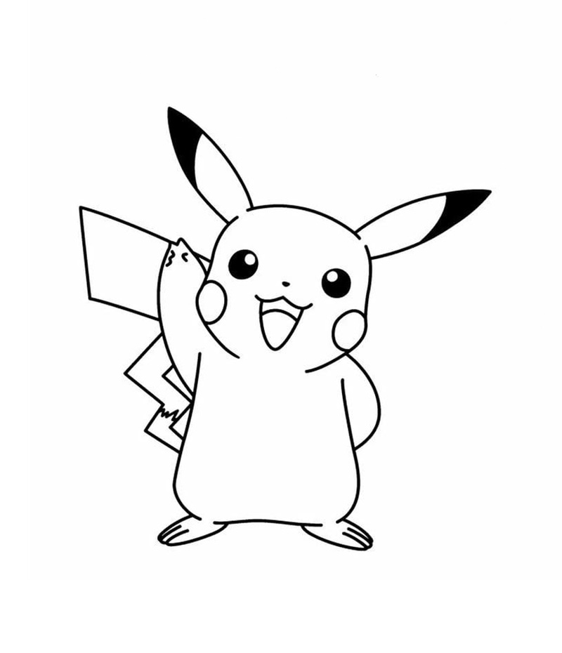 tranh tô màu pikachu cho bé