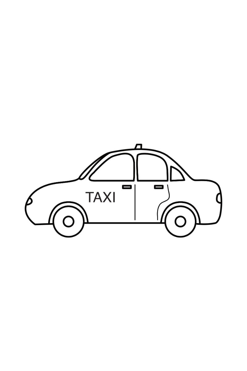 tranh tô màu xe taxi