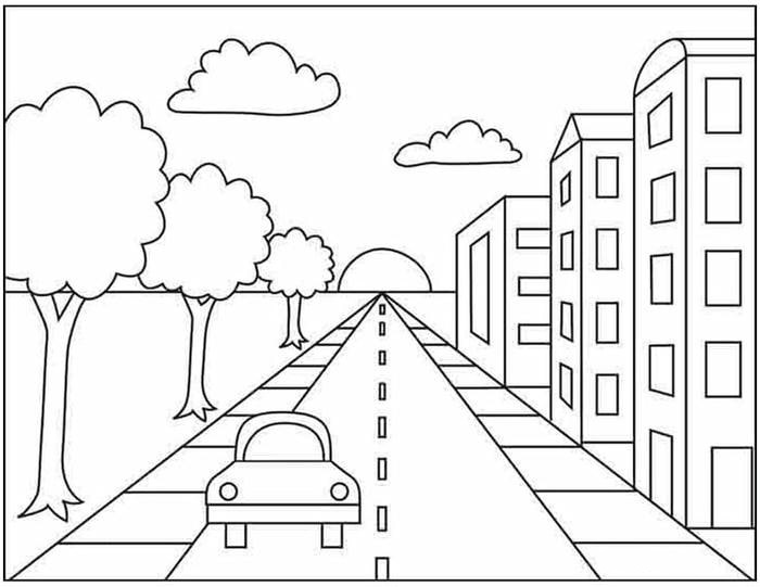 ảnh tô màu tranh phong cảnh xinh