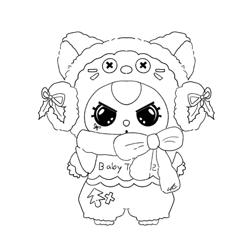 ảnh tranh tô màu baby three cho bé 4 tuổi