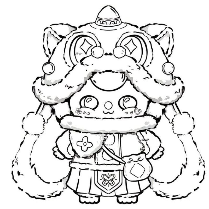 ảnh tranh tô màu baby three cho bé