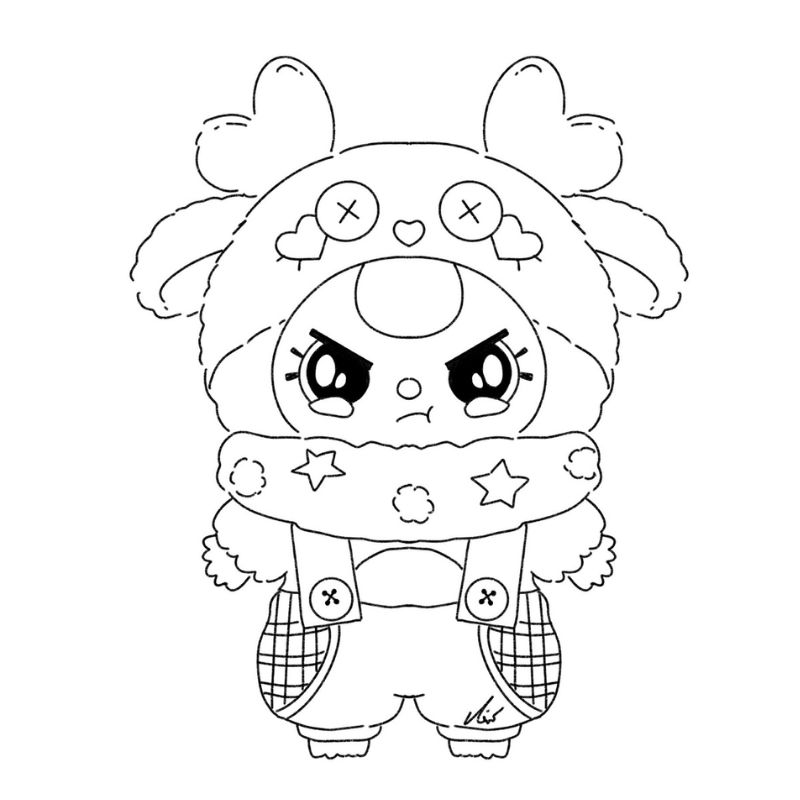 ảnh tranh tô màu baby three cho trẻ 3-4 tuôỉ