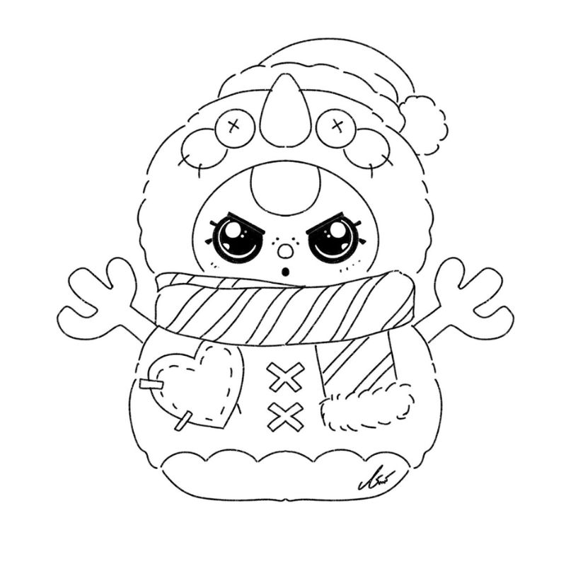 ảnh tranh tô màu baby three cho trẻ nhỏ