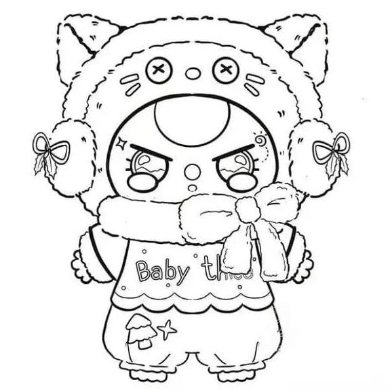 ảnh tranh tô màu baby three đẹp nhất