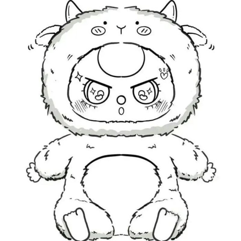 ảnh tranh tô màu baby three đẹp