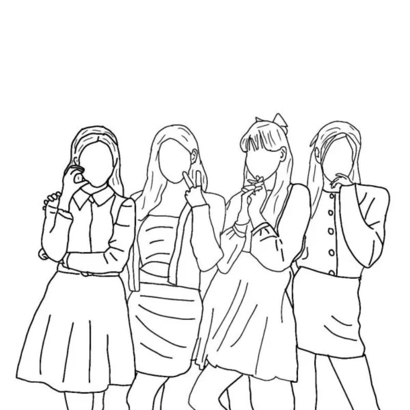 ảnh tranh tô màu blackpink cho bé mẫu giáo