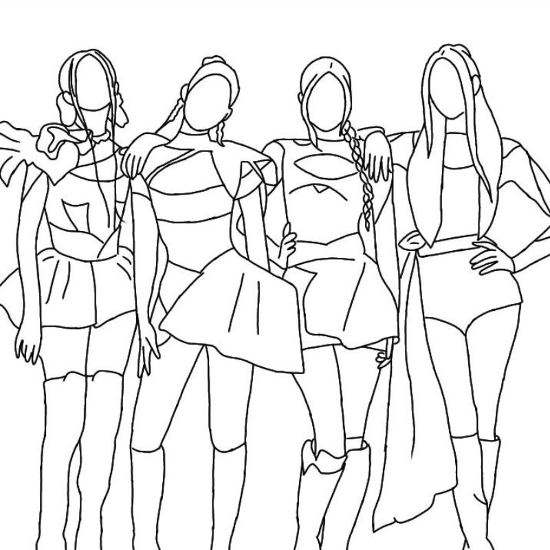 ảnh tranh tô màu blackpink cho bé