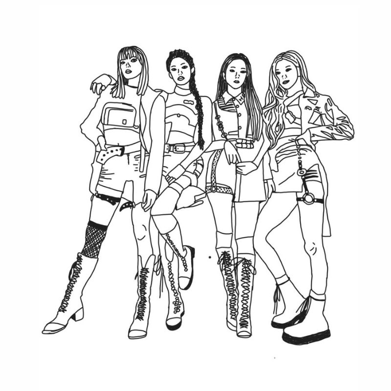 ảnh tranh tô màu blackpink cho các bé