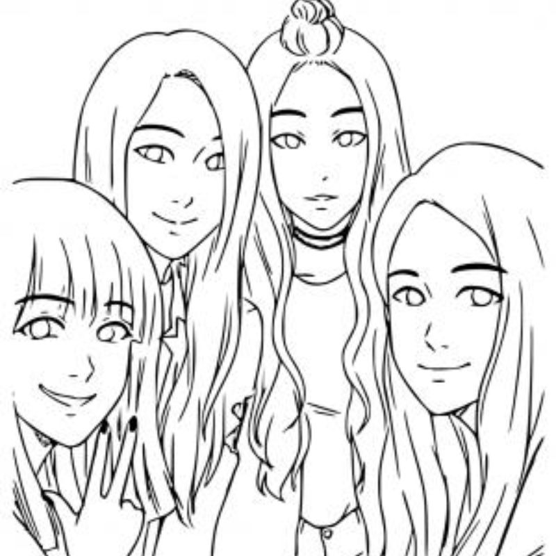 ảnh tranh tô màu blackpink cho trẻ 3-4 tuôỉ