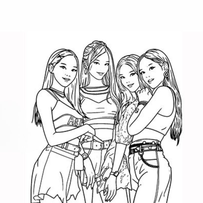 ảnh tranh tô màu blackpink cho trẻ lớp 5 tuổi