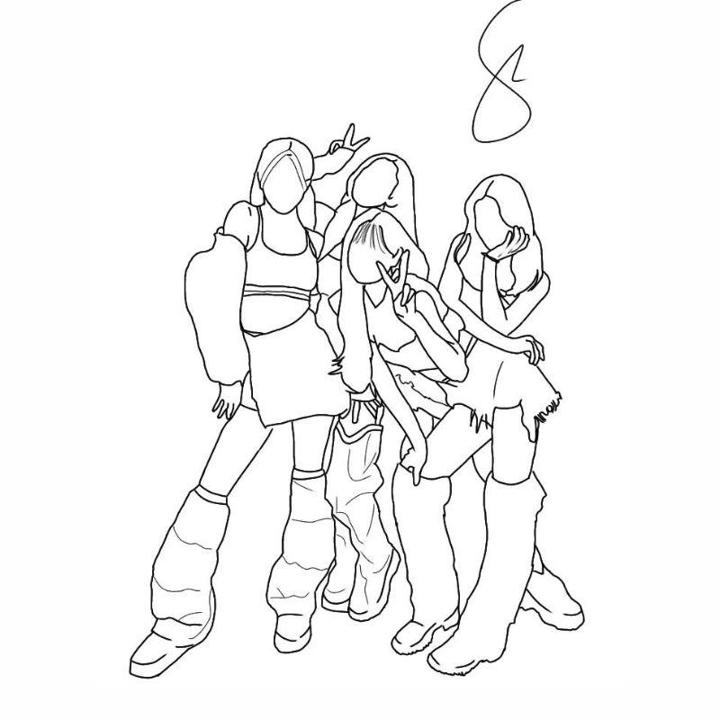 ảnh tranh tô màu blackpink cute