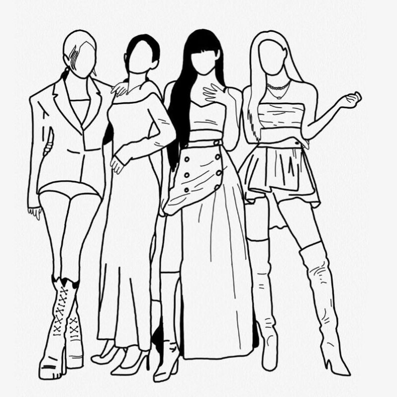 ảnh tranh tô màu blackpink đẹp nhất