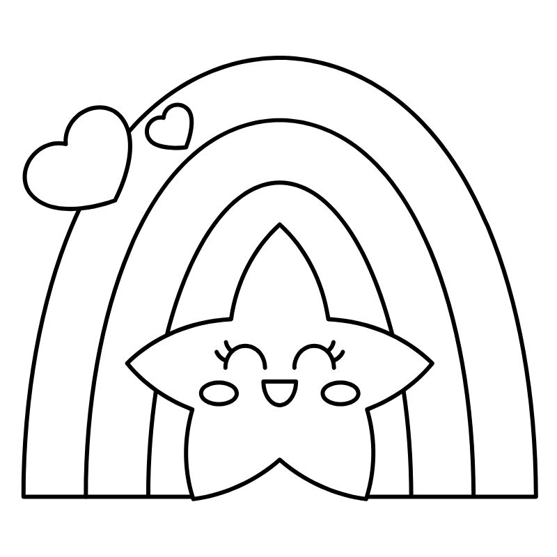 ảnh tranh tô màu cầu vồng cho bé 4 tuổi