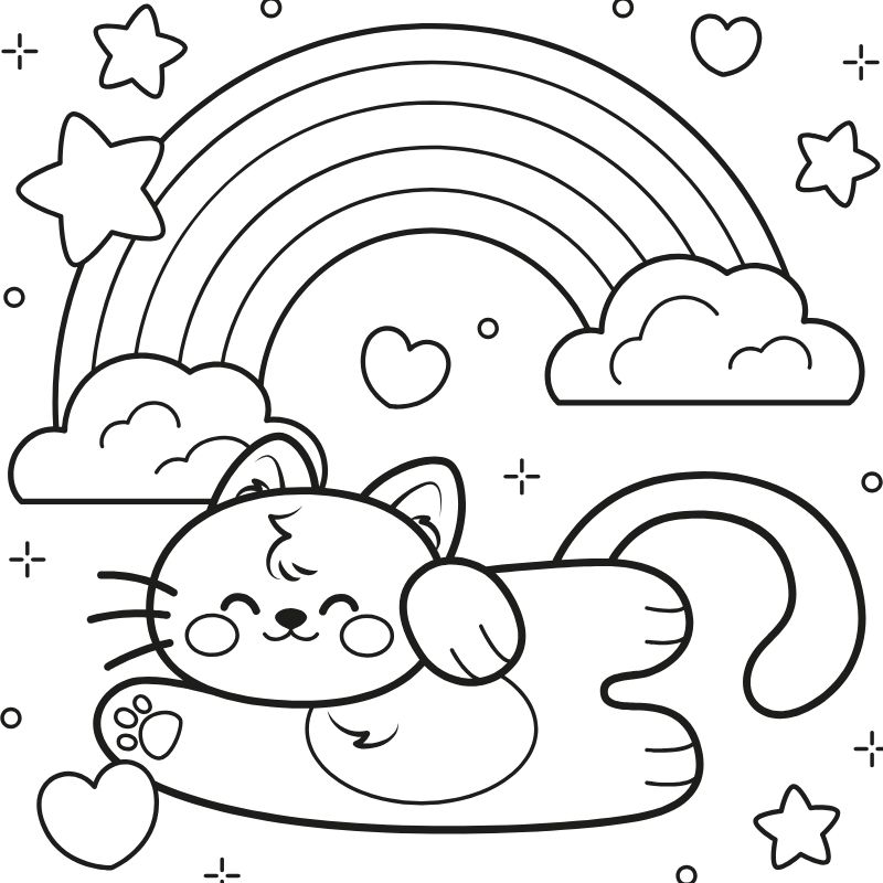 ảnh tranh tô màu cầu vồng cho trẻ nhỏ