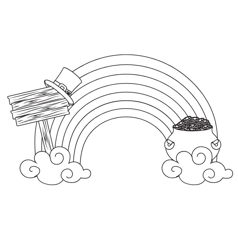 ảnh tranh tô màu cầu vồng dễ thương